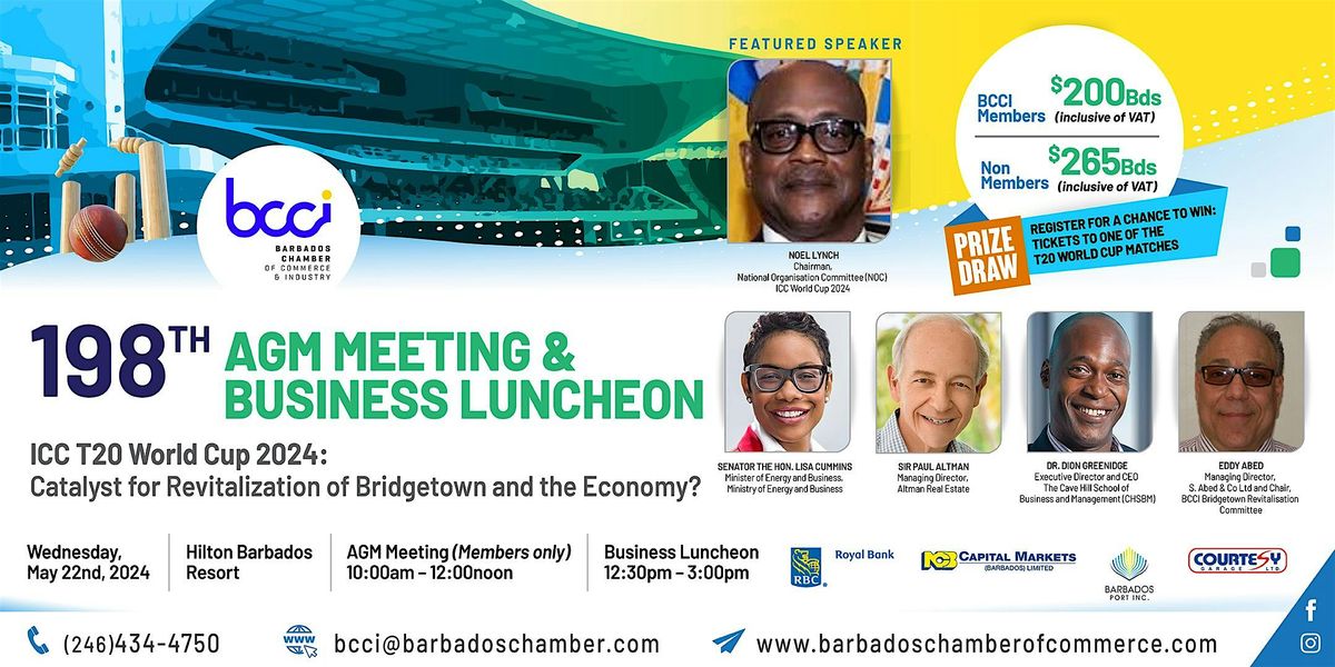 BCCI 199th AGM & 200th Anniversary Celebration Media Launch, 9 May | Event in Bridgetown | AllEvents