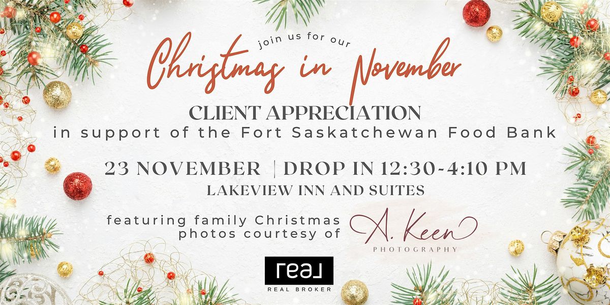 FREE Christmas in November Client Appreciation Event - Tom Allison, 23 November | Event in Fort Saskatchewan