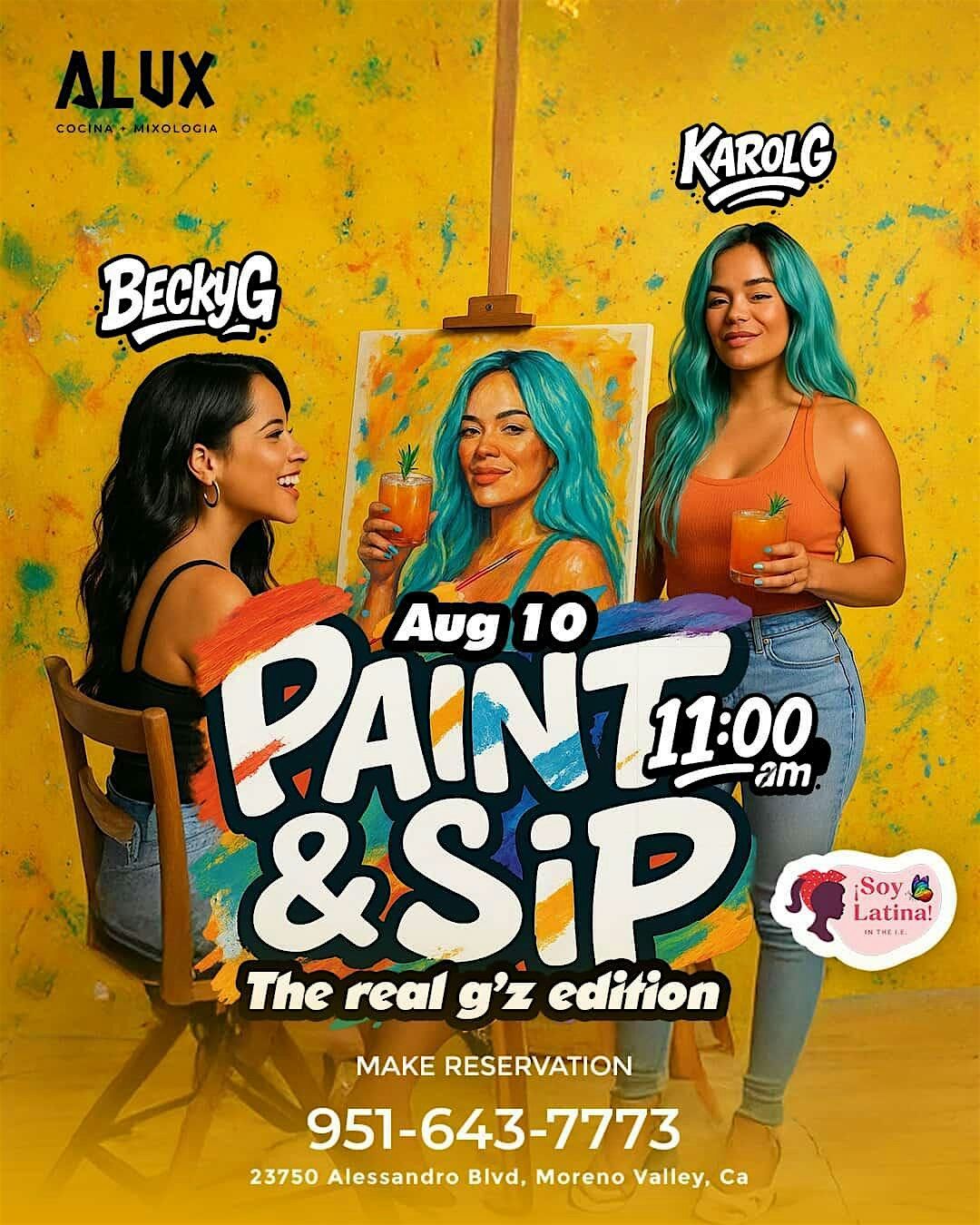 Paint and Sip The real g's edition: Karol G and Becky G, 10 August | Event in Moreno Valley | AllEvents