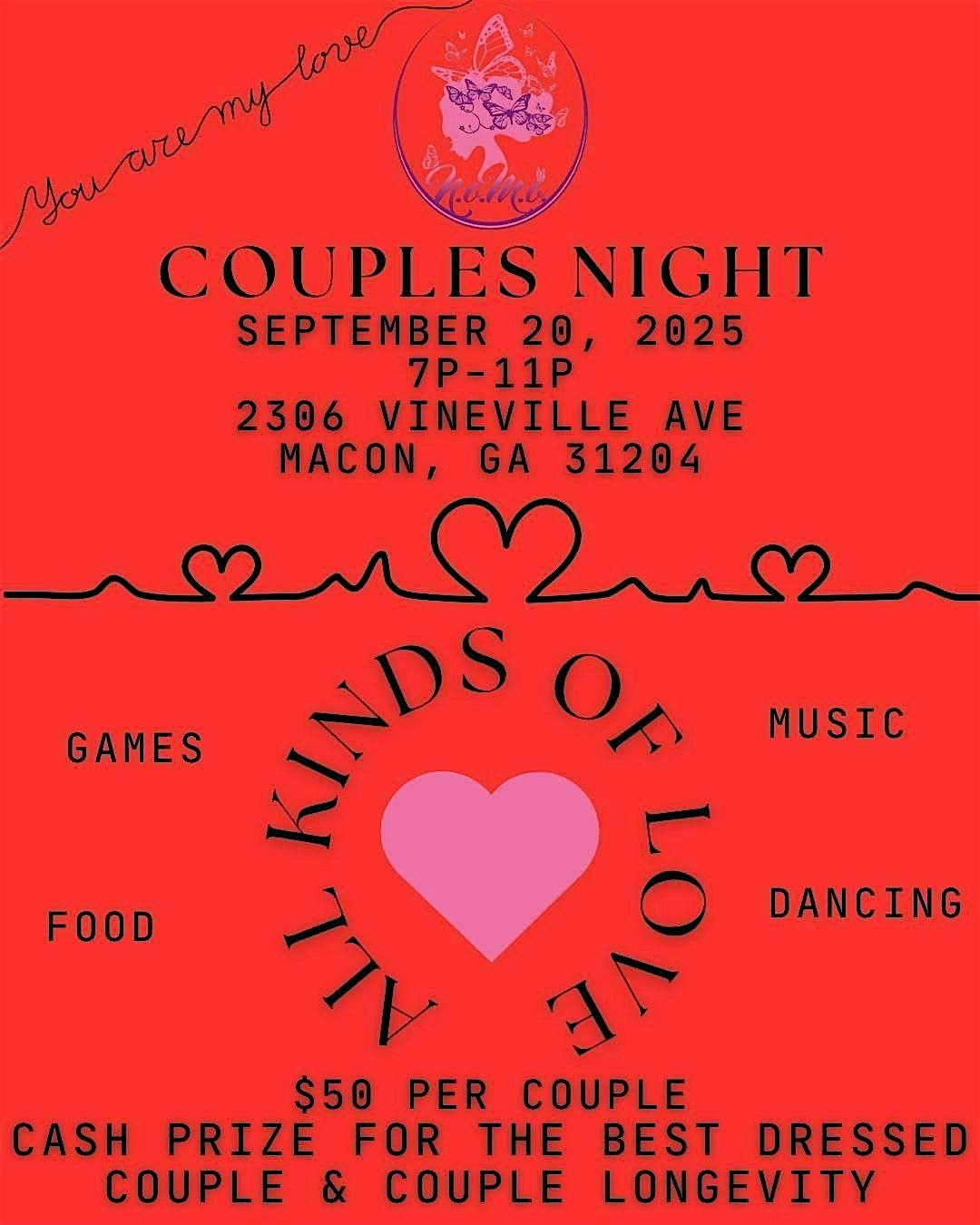 NOMO Organization Couples Night, 20 September | Event in Macon | AllEvents