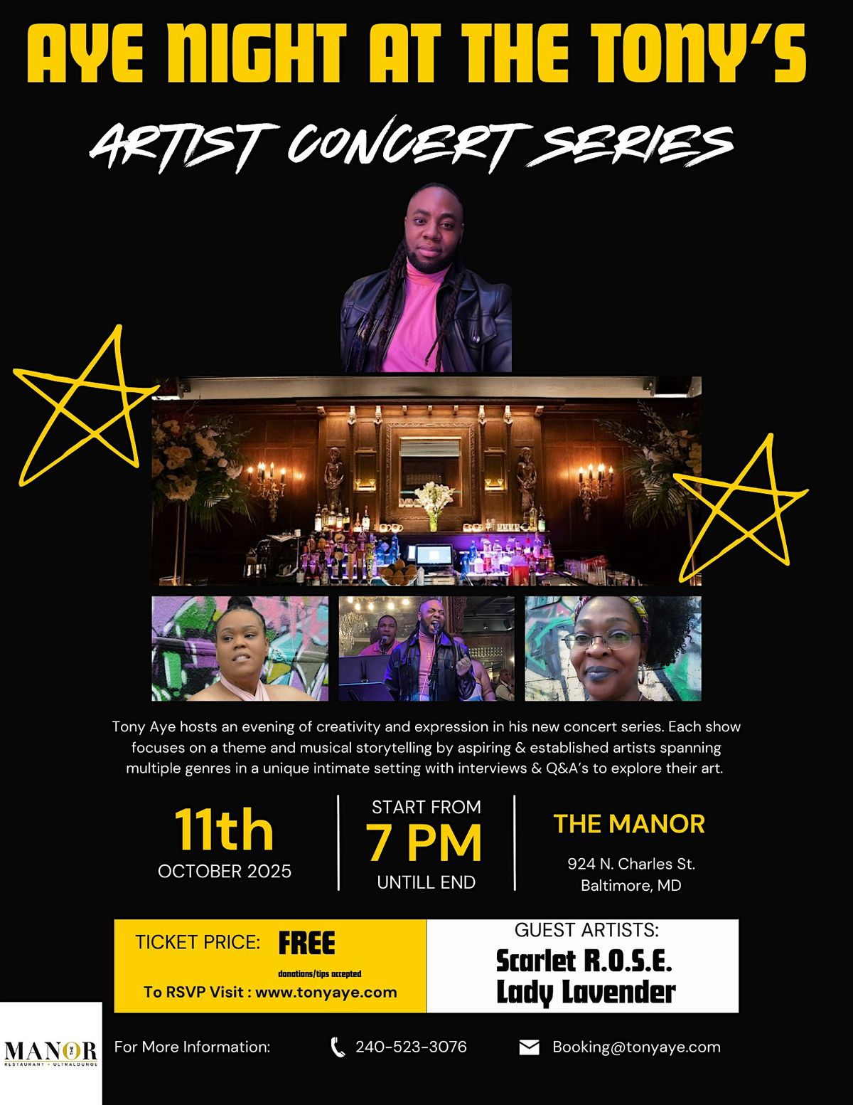 AYE Night At The Tony's, 11 October | Event in Baltimore | AllEvents
