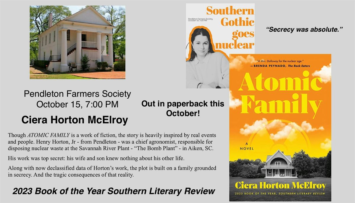 ATOMIC FAMILY by Ciera Horton McElroy Book Event, 15 October | Event in Pendleton | AllEvents