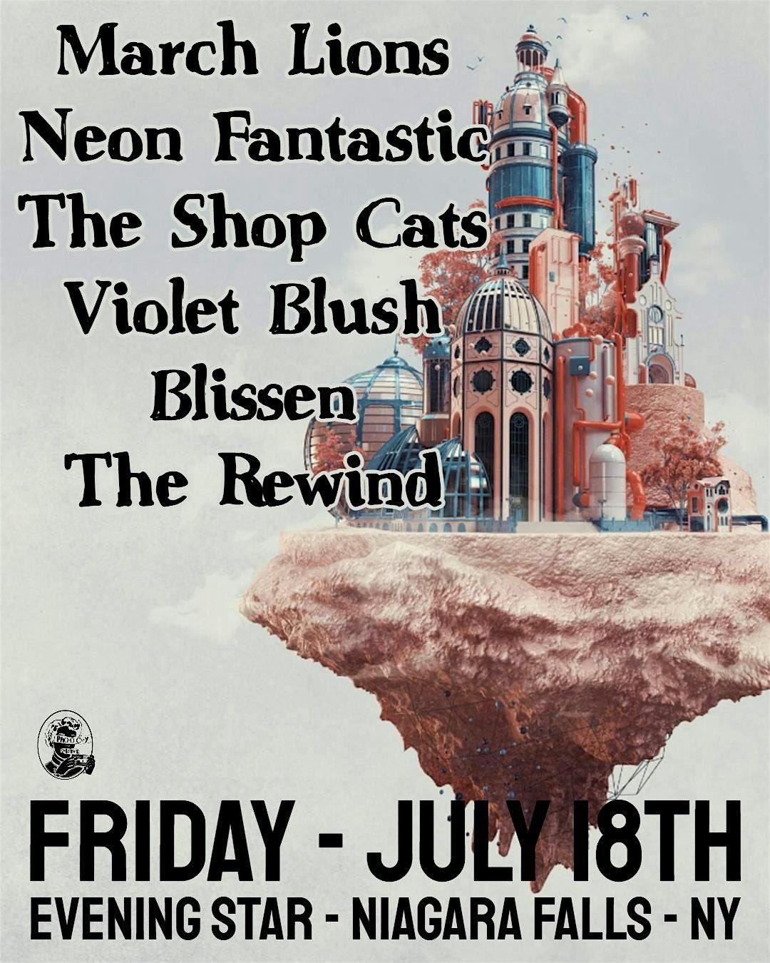 March Lions, Neon Fantastic, The Shop Cats, Violet Blush, Blissen, & more!, 18 July | Event in Niagara Falls