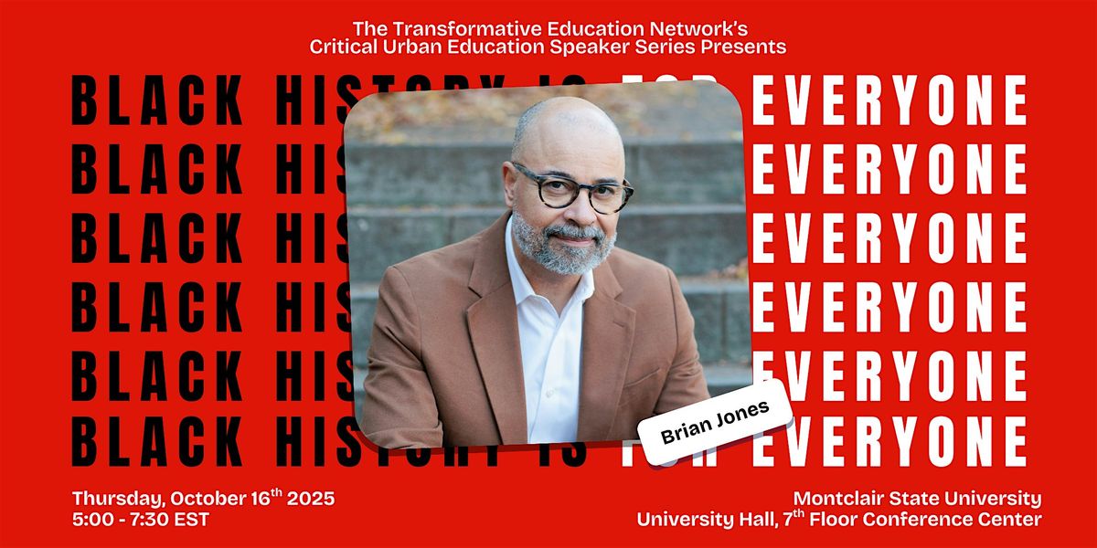 Critical Urban Speaker Series:  Brian Jones, 16 October | Event in Montclair | AllEvents