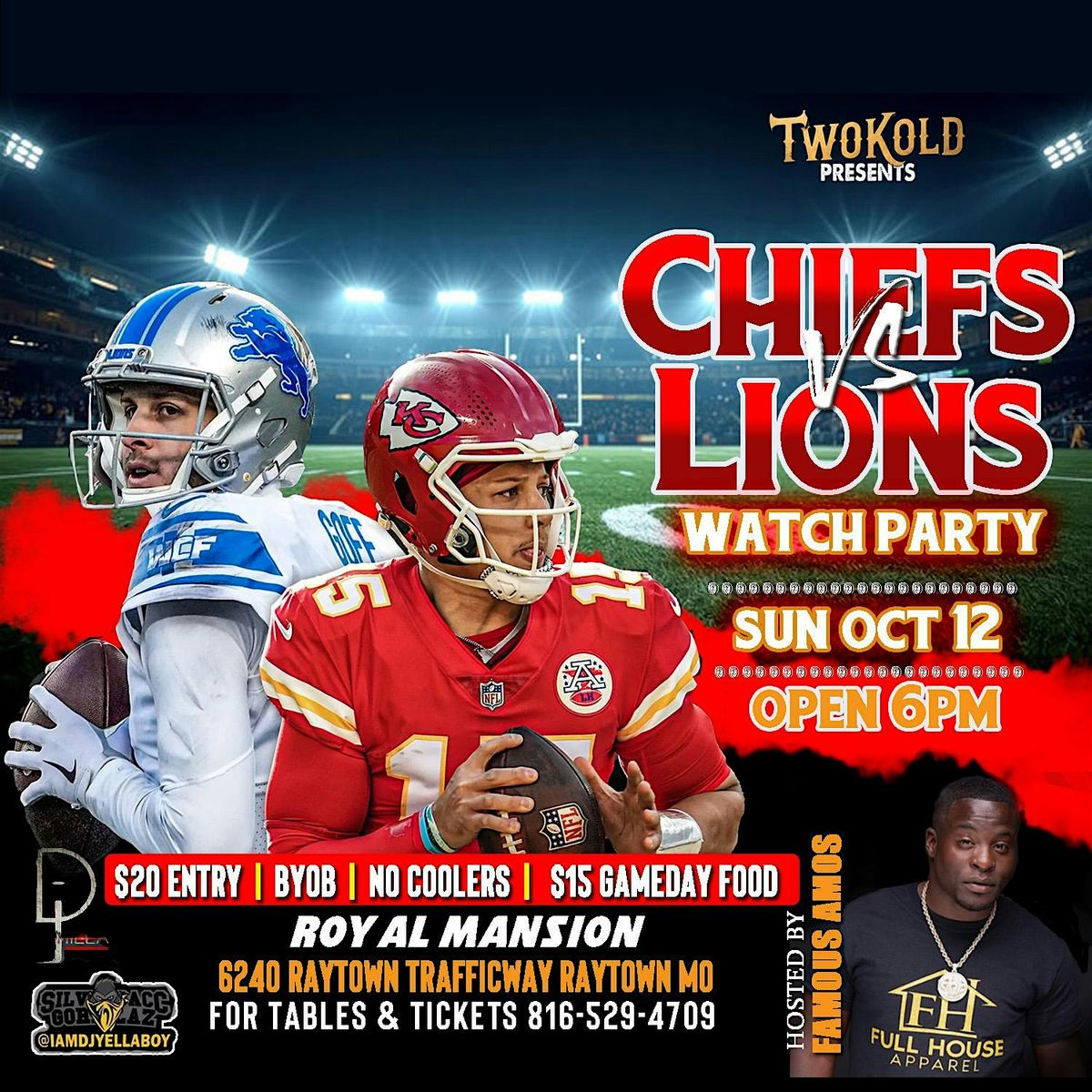 Hosted by Famous Amos Chiefs vs Lions, 12 October | Event in Raytown | AllEvents