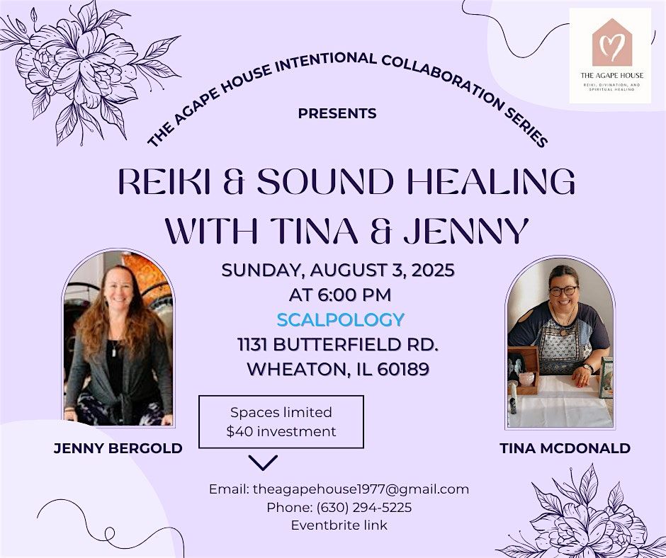 Reiki & Sound Healing with Tina & Jenny, 3 August | Event in Wheaton | AllEvents