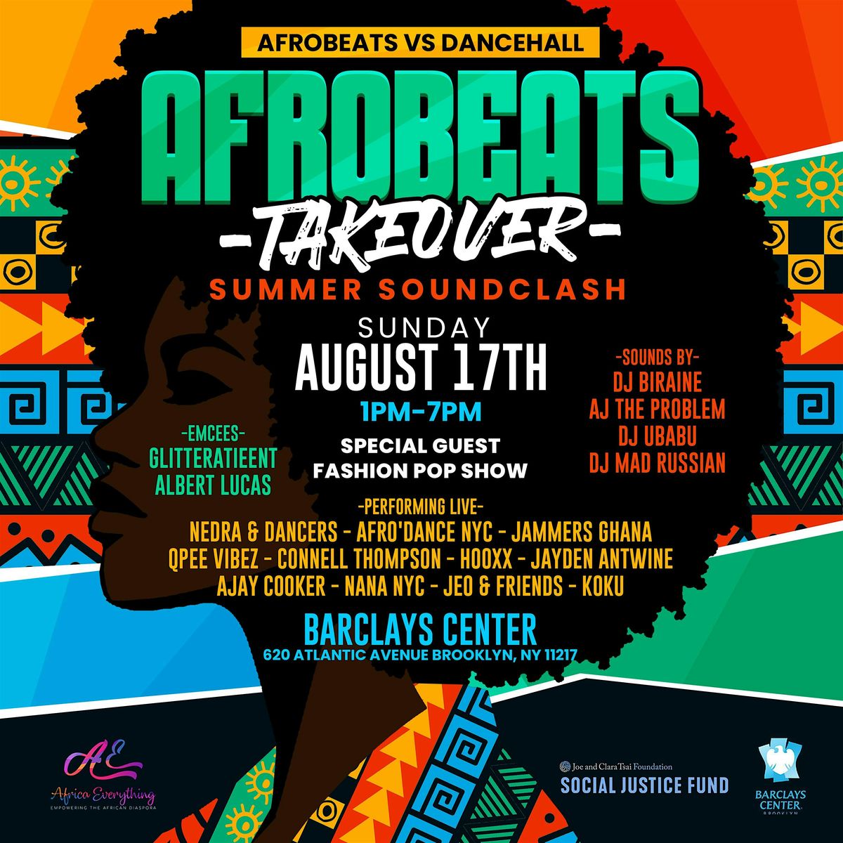 AFROBEATS  VS. DANCEHALL TAKEOVER  BARCLAYS CENTER : SUMMER SOUND CLASH, 17 August | Event in Brooklyn | AllEvents