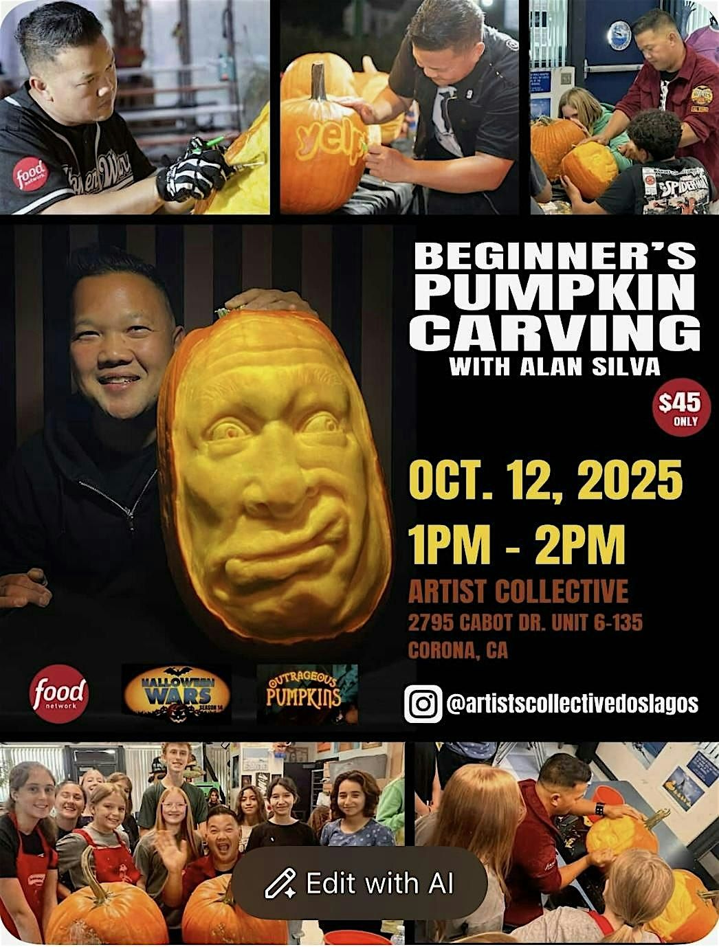 Pumpkin Carving Workshop At Dos Lagos, 12 October | Event in Corona | AllEvents