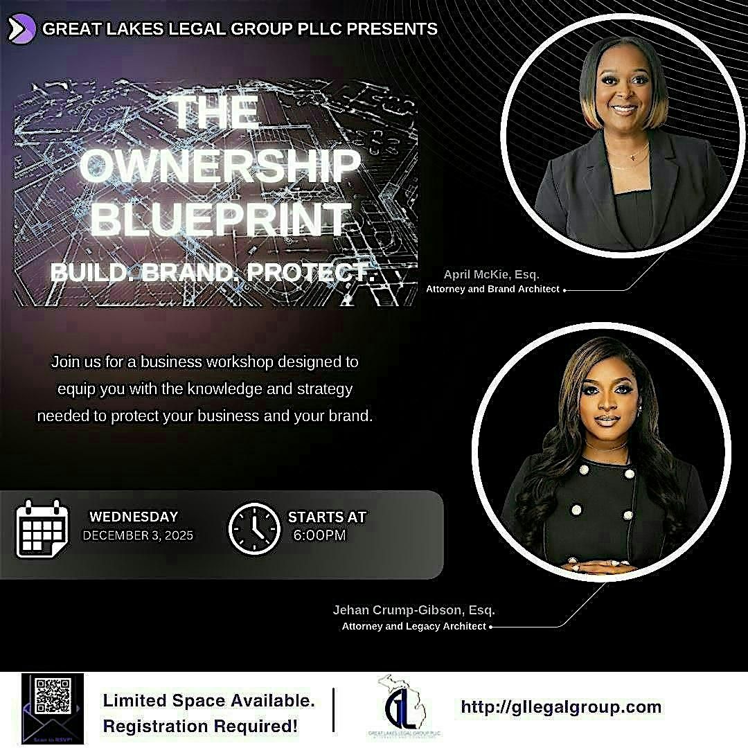 The Ownership Blueprint: Build.  Brand. Protect., 3 December | Event in Southfield | AllEvents