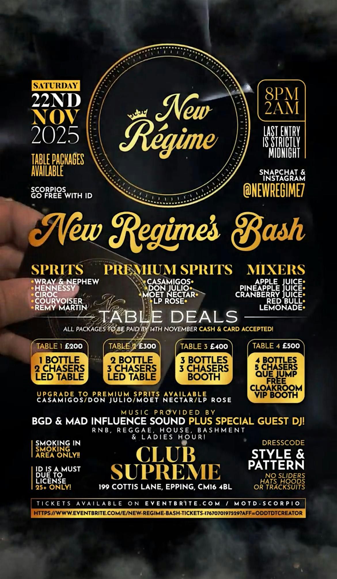 NEW RÉGIME BASH, 22 November | Event in Epping | AllEvents