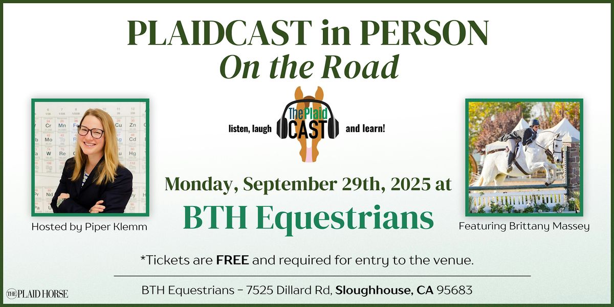 Plaidcast in Person at BTH Equestrians in Sloughhouse, CA, 29 September | Event in Sloughhouse | AllEvents