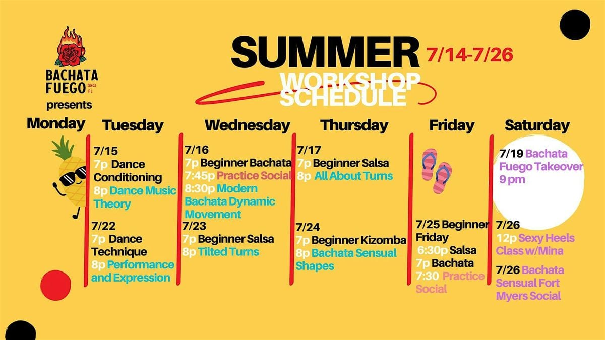 Bachata Fuego Summer Workshops, 26 July | Event in Sarasota | AllEvents