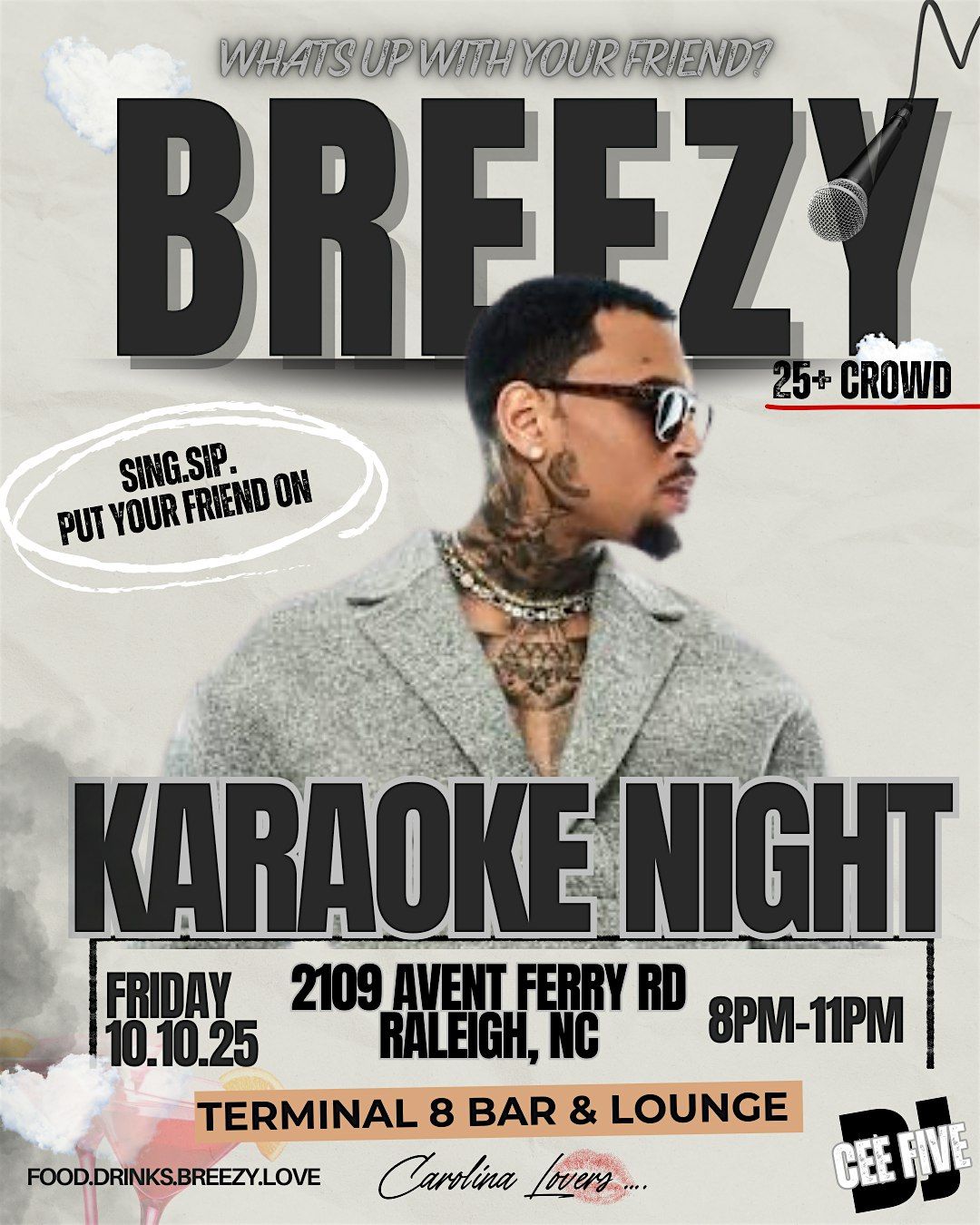 Whats up with your friend? Chris Brown: Karaoke night, 10 October | Event in Raleigh | AllEvents