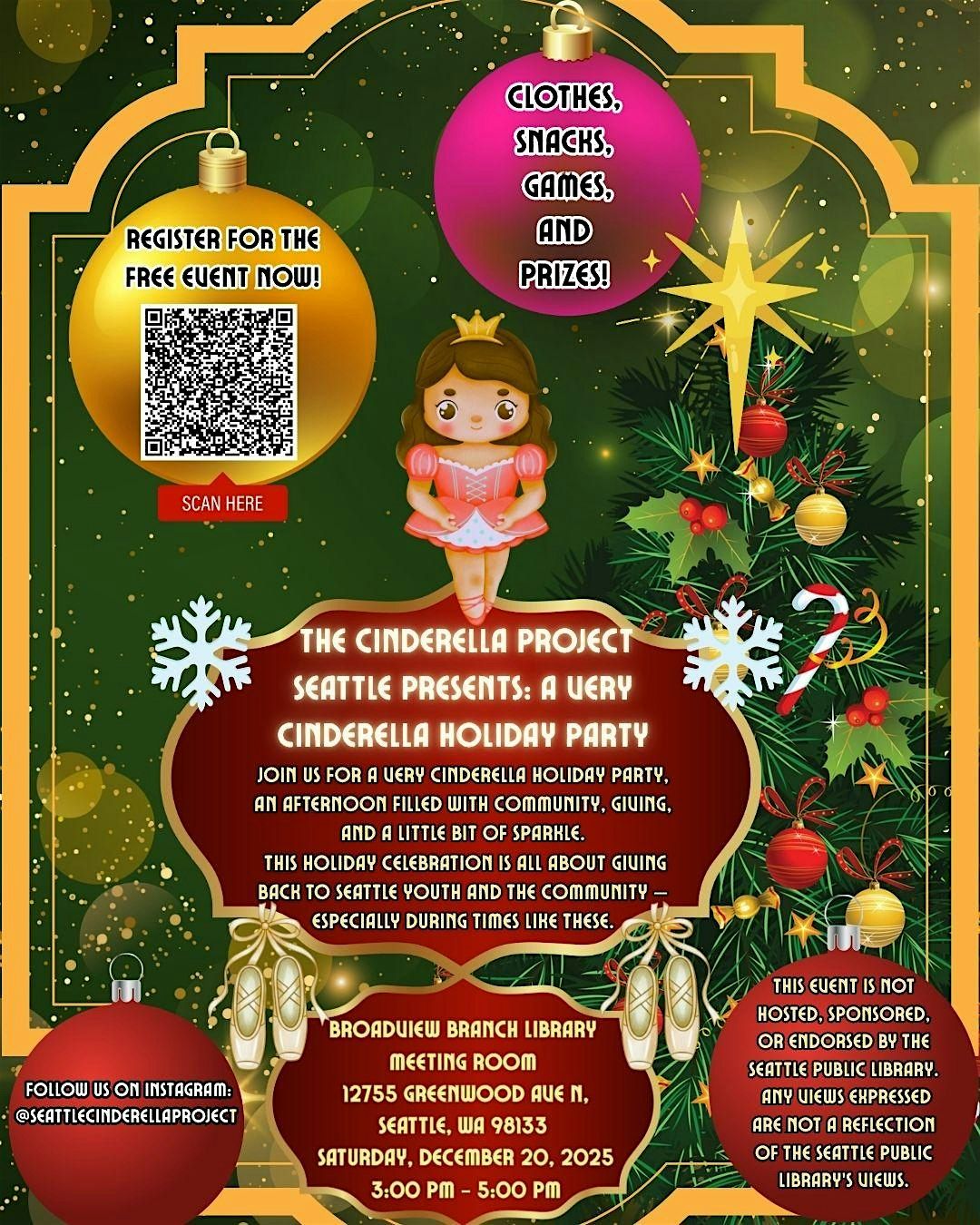 A Very Cinderella Holiday Party   hosted by The Cinderella Project Seattle, 20 December | Event in Seattle