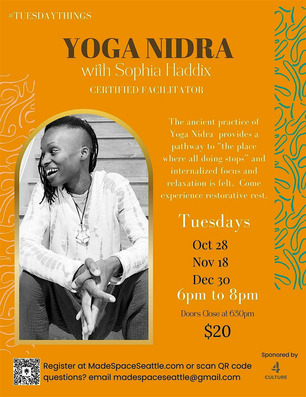 Tuesday Things: Yoga Nidra with Sophia Haddix, 30 December | Event in Seattle | AllEvents