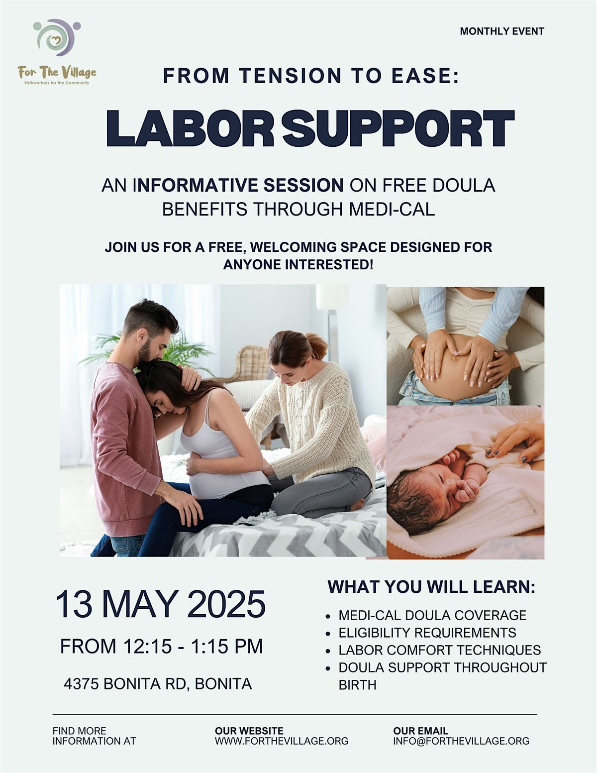 From Tension to Ease: Labor Support Informative Session | Event in Bonita | AllEvents