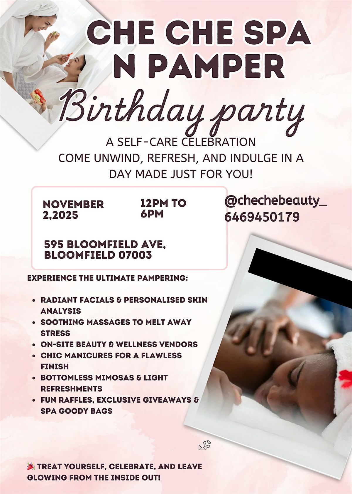 Che Che Spa and Pamper Party, 2 November | Event in Bloomfield | AllEvents