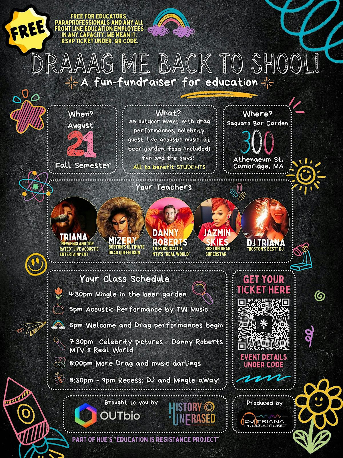 Draaag me back to school! "A Fun-fundraiser for Education", 21 August | Event in Cambridge | AllEvents