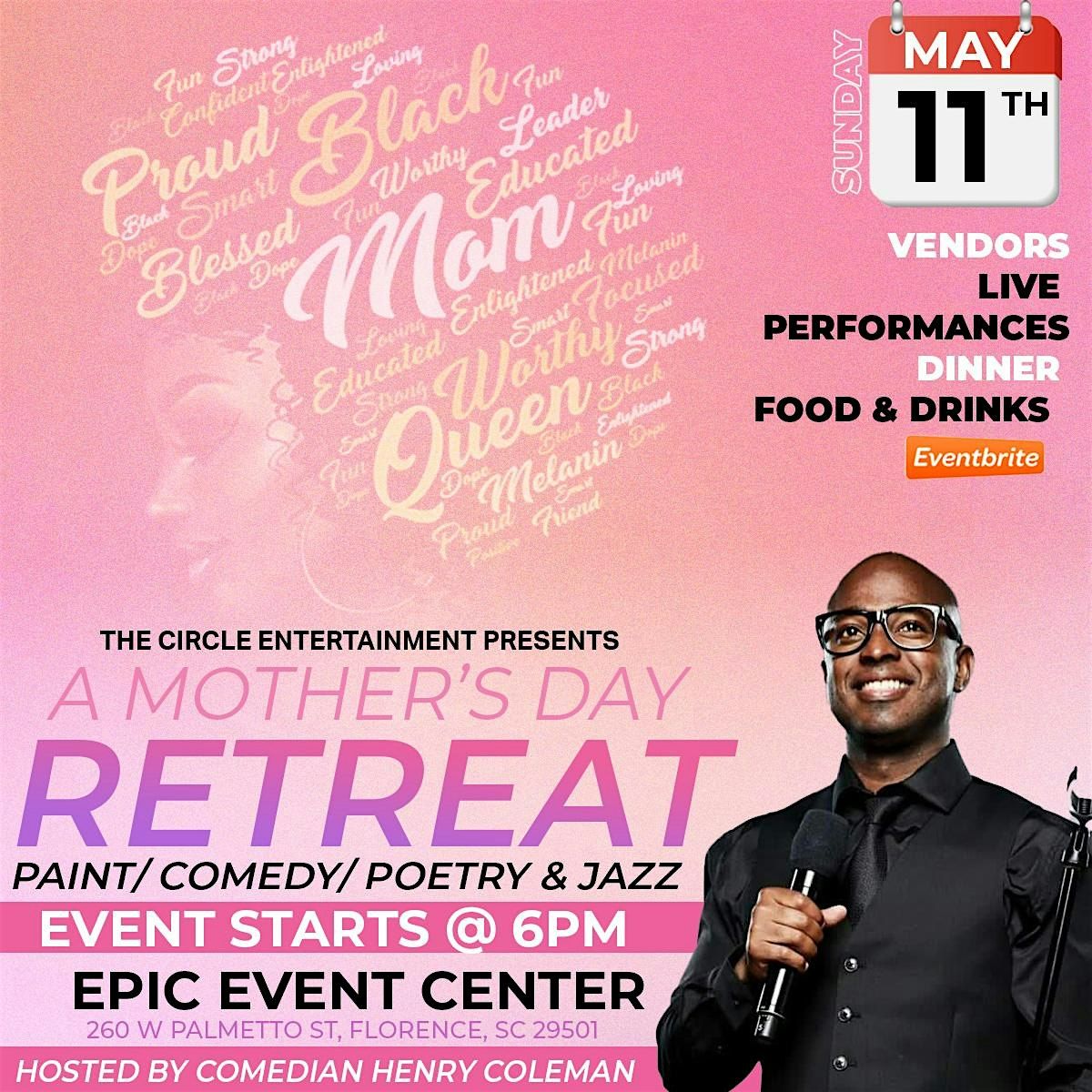 A MOTHER'S DAY RETREAT PAINT/SIP, COMEDY and JAZZ 843 | Event in Florence | AllEvents