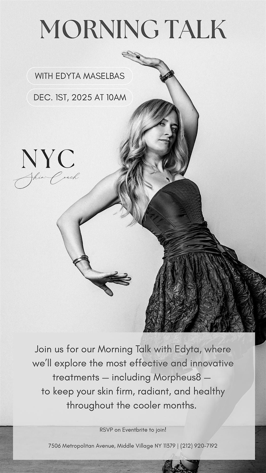 MORNING TALK WITH EDYTA MASELBAS, 1 December | Event in Middle Village | AllEvents
