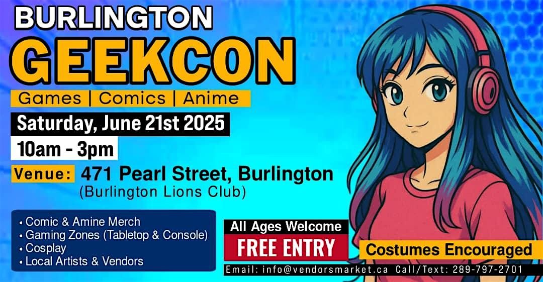 1st Annual Burlington GeekCon, 21 June | Event in Burlington | AllEvents