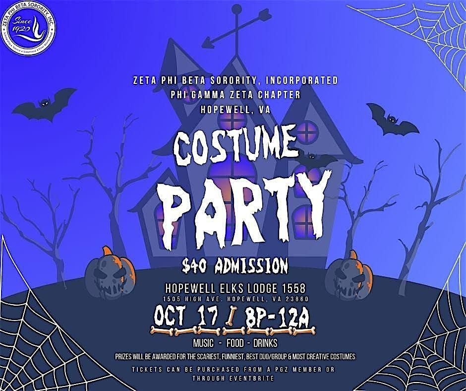 Zeta Phi Beta Sorority, Inc  Phi Gamma Zeta  Chapter Costume Party, 17 October | Event in Hopewell | AllEvents