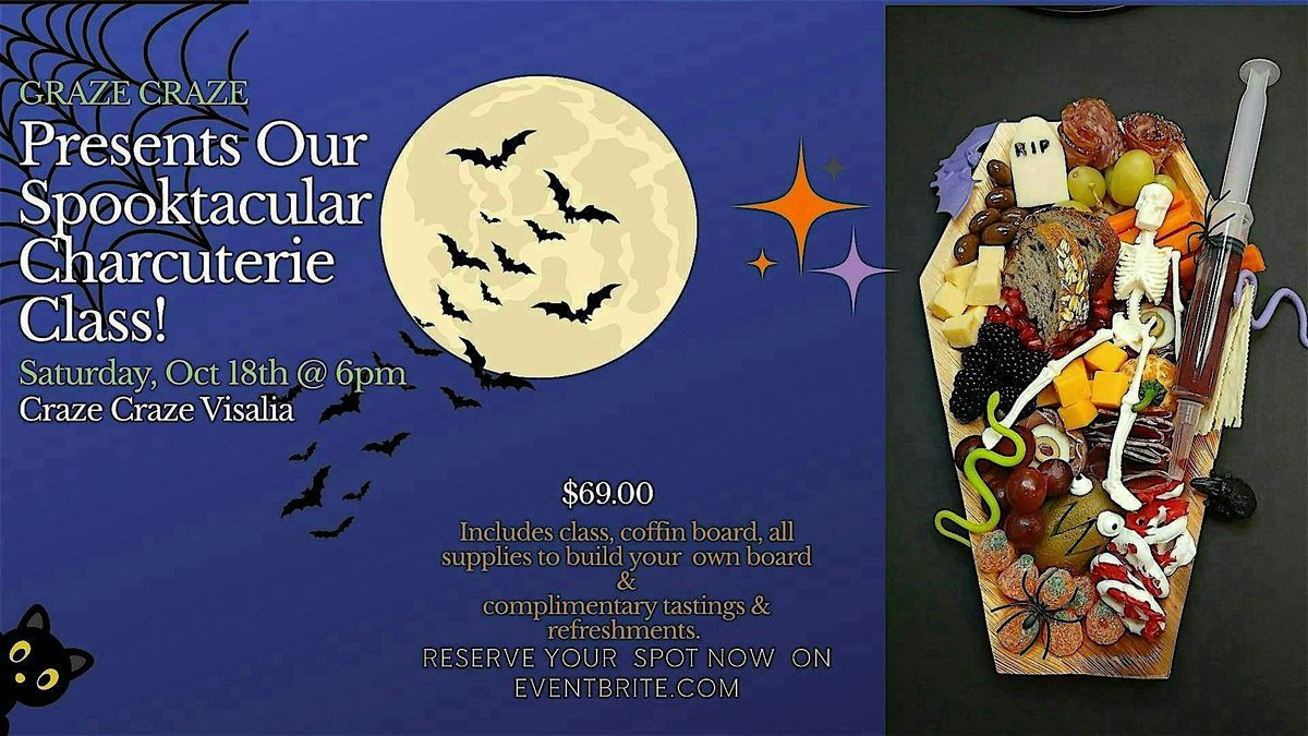Tap Yard & Graze Craze Presents Halloween Charcuterie Class – Coffin Board, 30 October | Event in Tulare