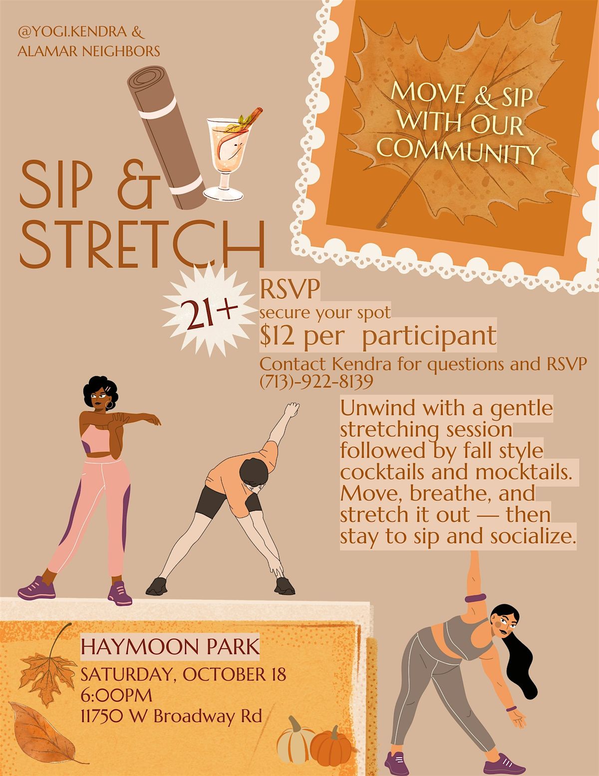 Sip & Stretch, 18 October | Event in Avondale | AllEvents