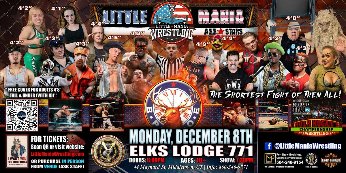 Middletown, CT - Little Mania Mini Wrestling @ Elks Lodge 771, 8 December | Event in Middletown | AllEvents