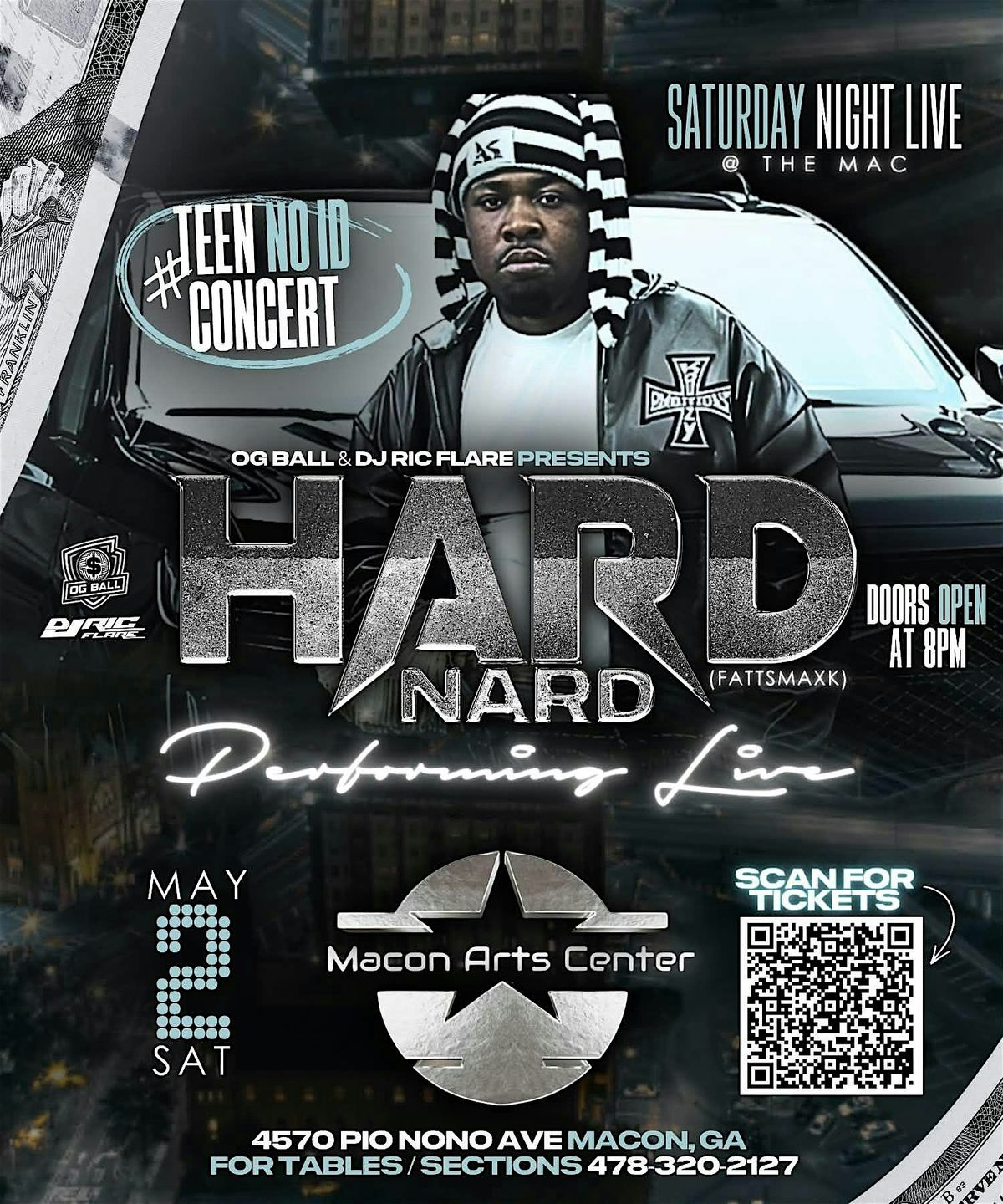 Hardnard Rapper Hardnard Perfoming Live NO ID Teen Show, Macon Arts Center, LLC, 2 May ...