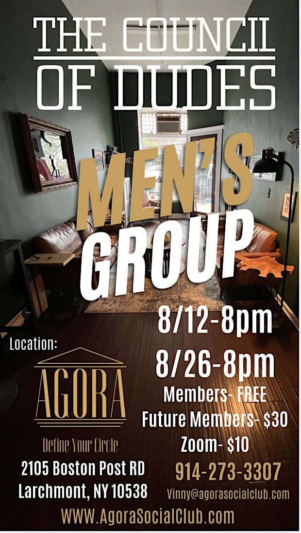 Council of Dudes Mens Group, 26 August | Event in Larchmont | AllEvents