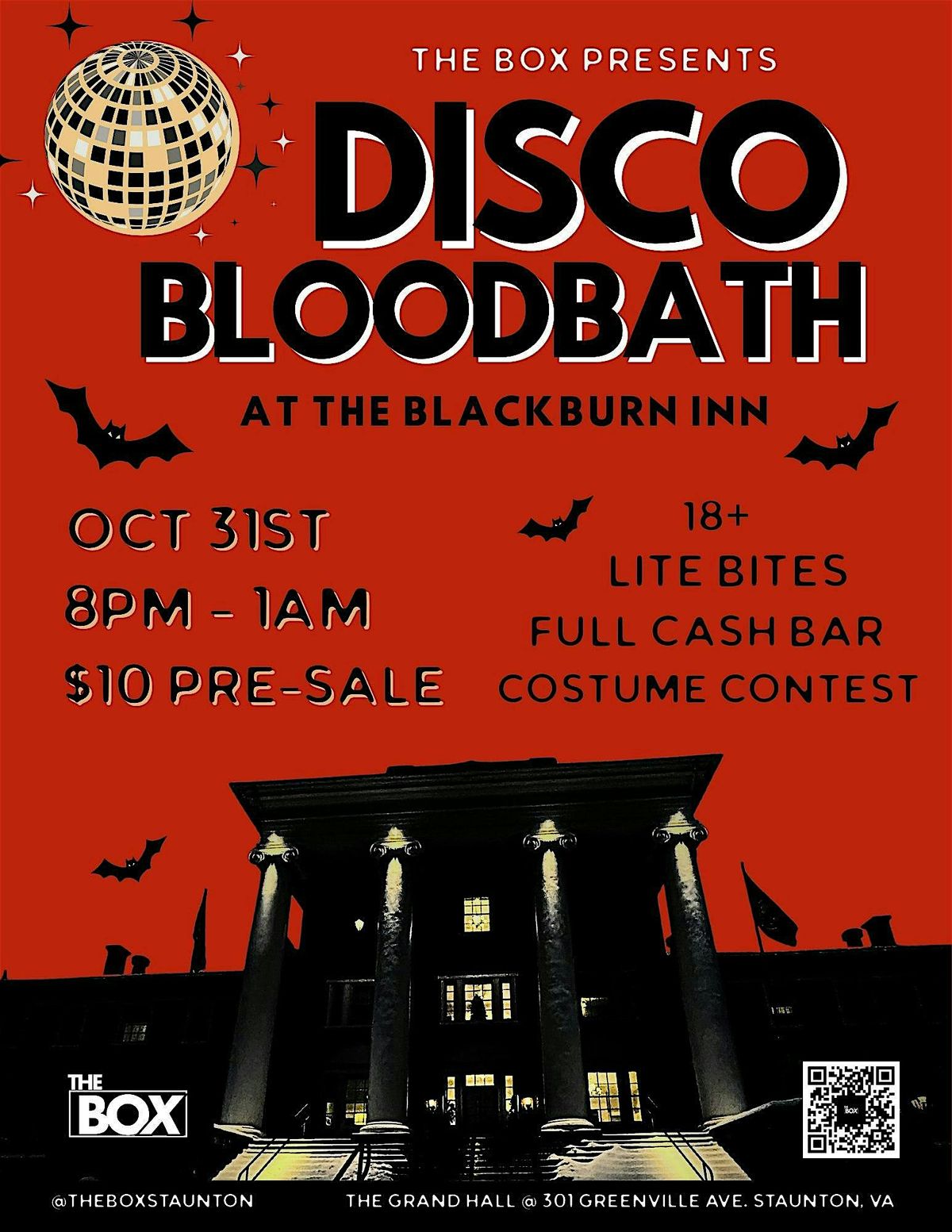 THE BOX PRESENTS: DISCO BLOODBATH!, 31 October | Event in Staunton | AllEvents