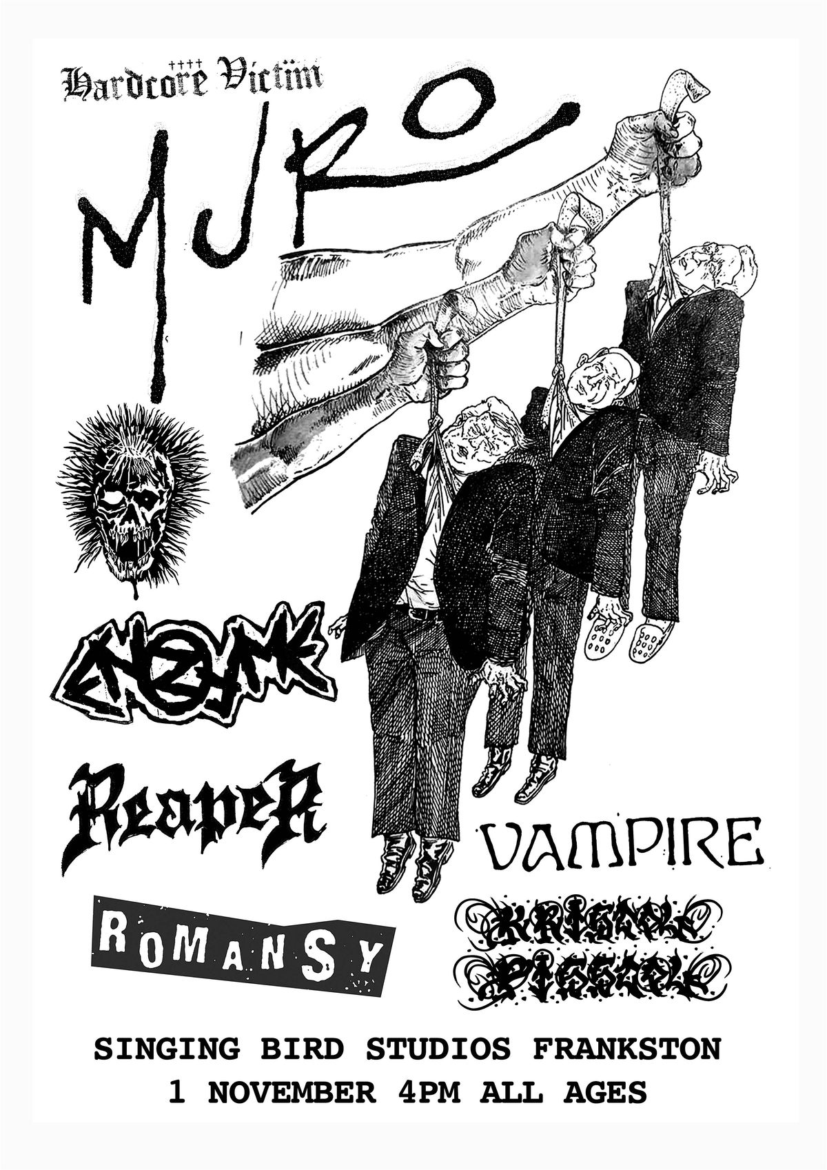 MURO (COLUMBIA) w/ ENZYME, REAPER, ROMANSY, VAMPIRE + KRISTOL PISSTOL 4PM!!, 1 November | Event in Frankston