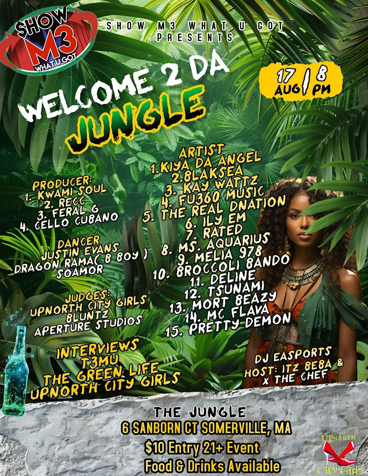 “WELCOME 2 DA JUNGLE” Showcase Party, 17 August | Event in Somerville | AllEvents