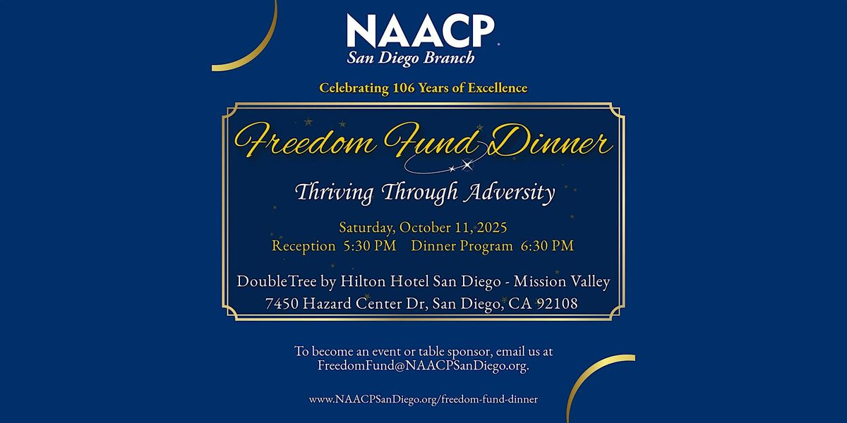NAACP San Diego Branch 2025 Freedom Fund Dinner, 11 October | Event in San Diego | AllEvents