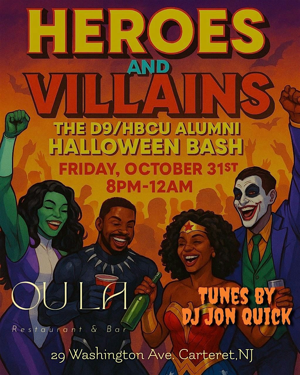 Heroes & Villains: The D9/HBCU Alumni Halloween Bash, 31 October | Event in Carteret | AllEvents