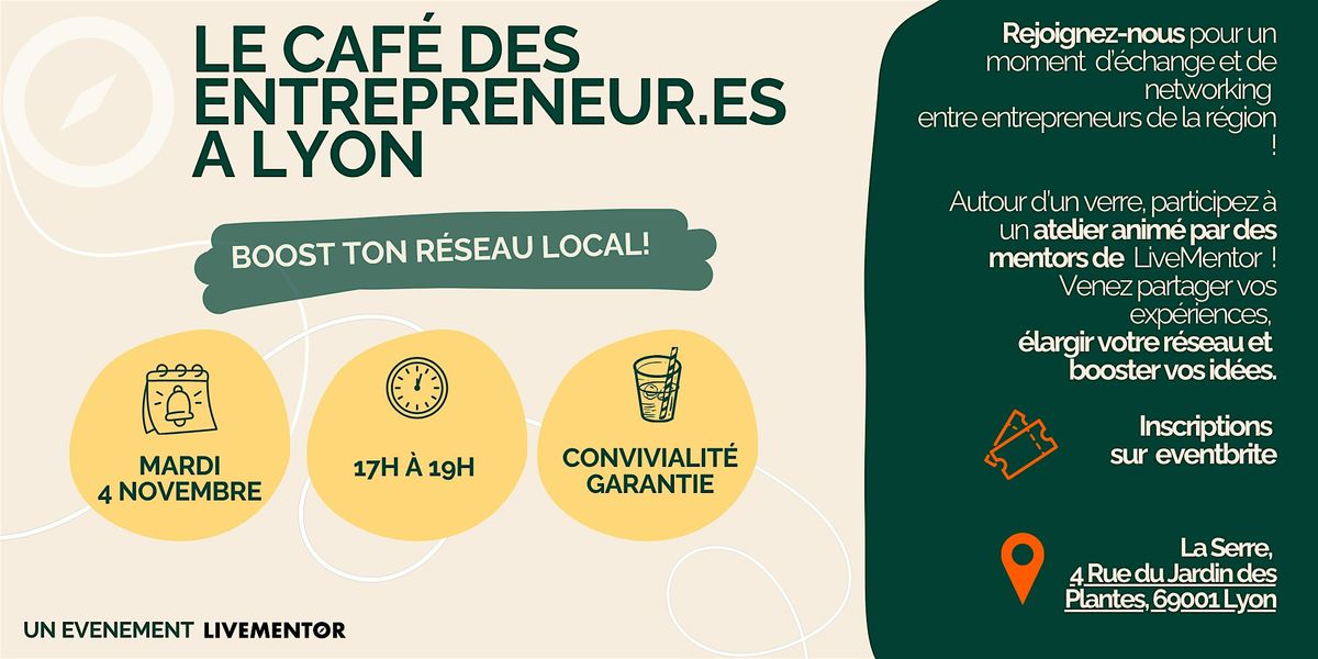 Le café des entrepreneur.es à Lyon, 4 November | Event in Lyon | AllEvents