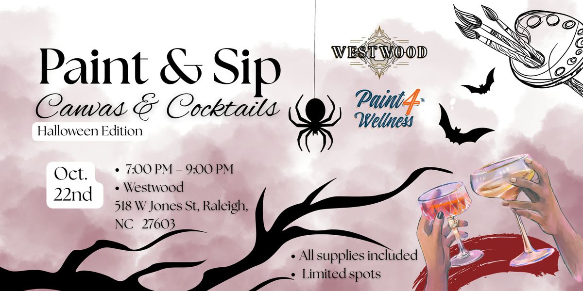 Halloween Paint and Sip Night | Canvas & Cocktails, 22 October | Event in Raleigh | AllEvents