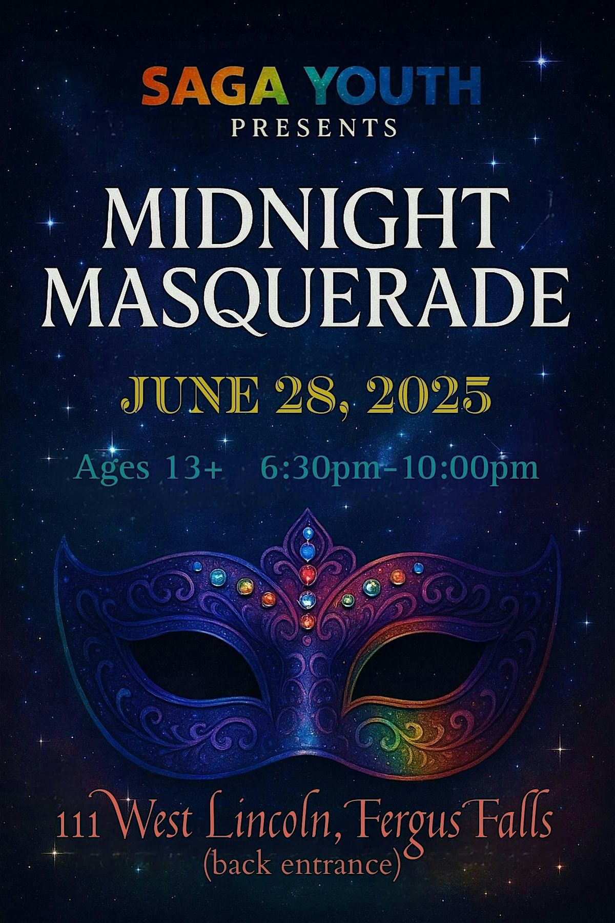 SAGA Youth's 'Midnight Masquerade' Prom & Silent Auction, 28 June | Event in Fergus Falls | AllEvents