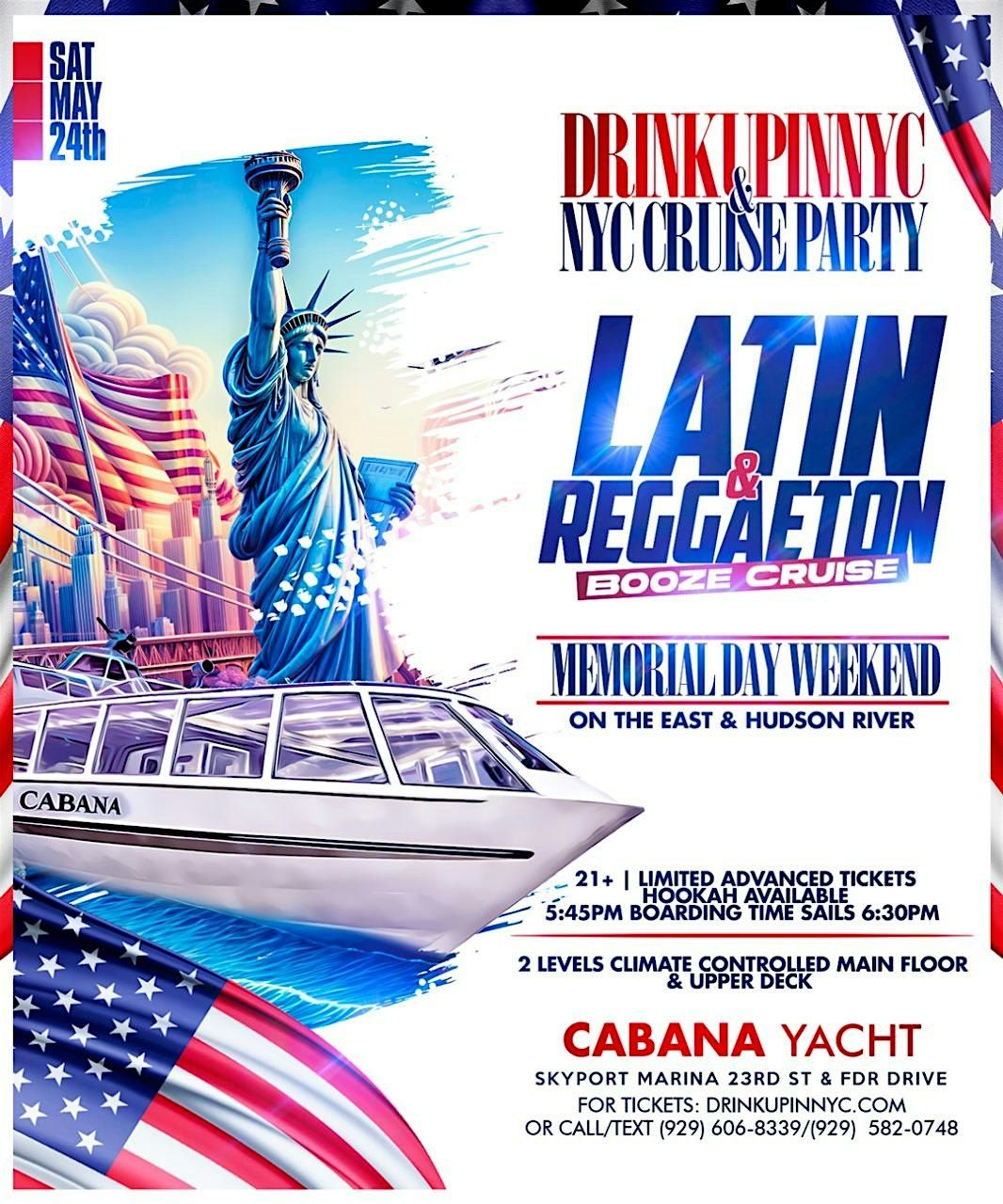 Latin & Reggaeton Sunset Booze Cruise NYC: Memorial Day Weekend, 24 May | Event in New York | AllEvents