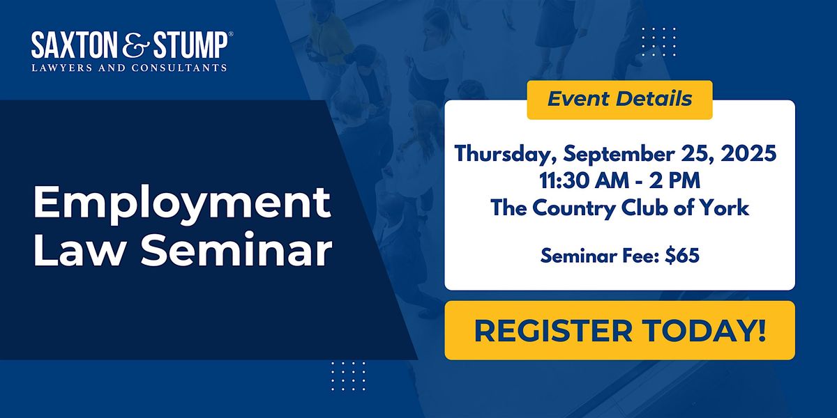 Employment Law Seminar - September 25, 25 September | Event in York | AllEvents