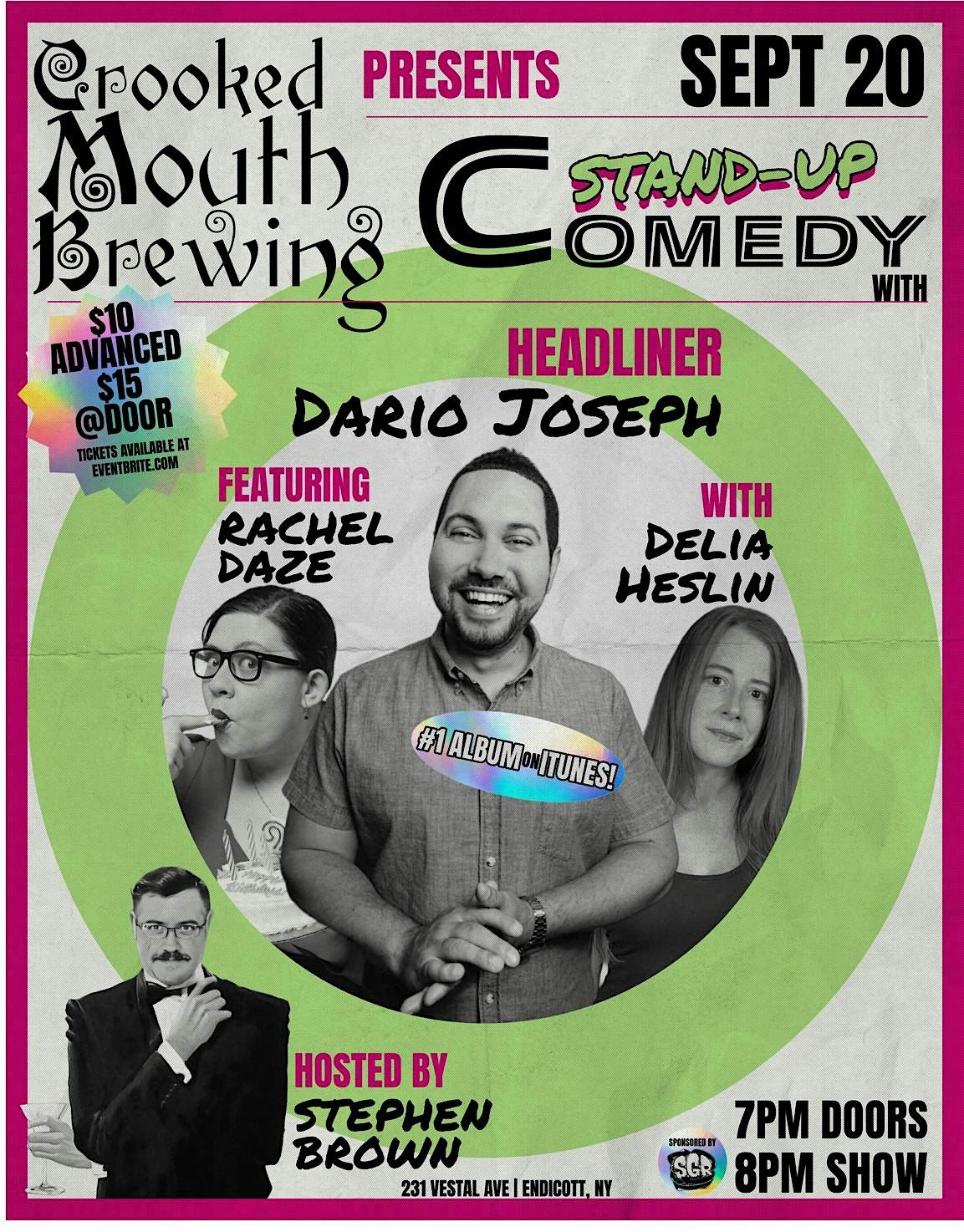 Dario Joseph returns to headline Crooked Mouth, 20 September | Event in Endicott | AllEvents
