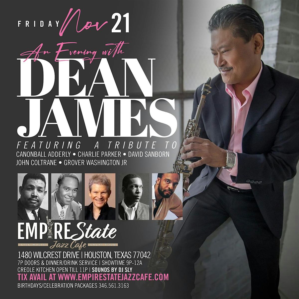 11/21 - An Evening with Dean James Jazz Tribute, 21 November | Event in Houston | AllEvents