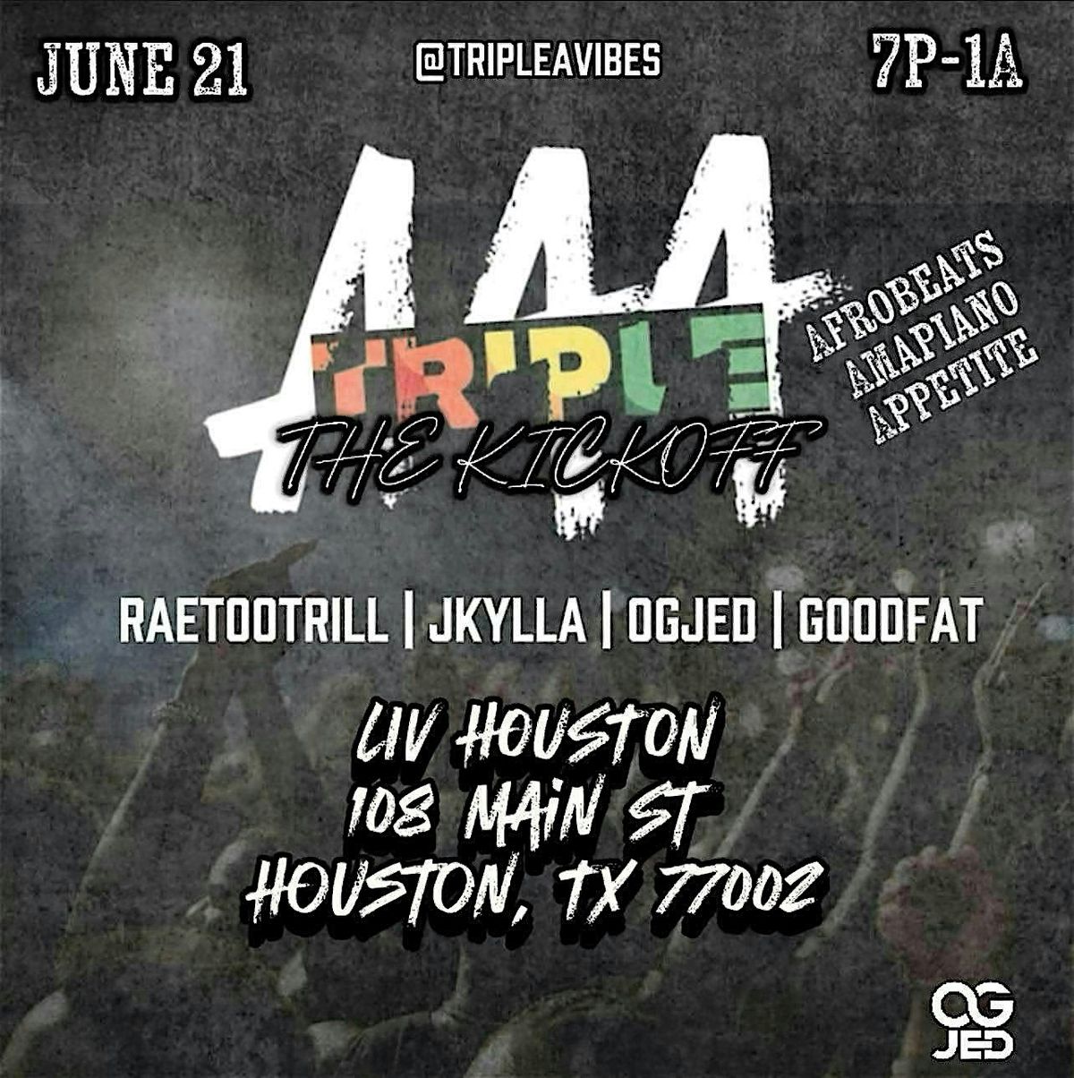 Triple A: The Kickoff, 21 June | Event in Houston | AllEvents