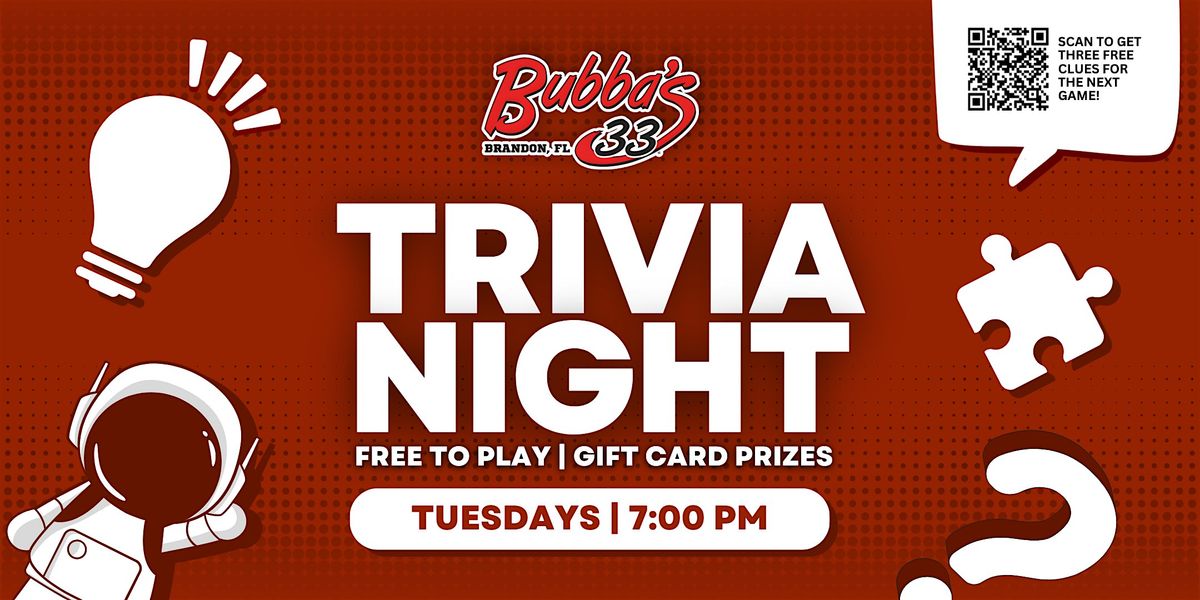 Trivia Night at Bubba's 33 - Brandon, 3 June | Event in Tampa | AllEvents