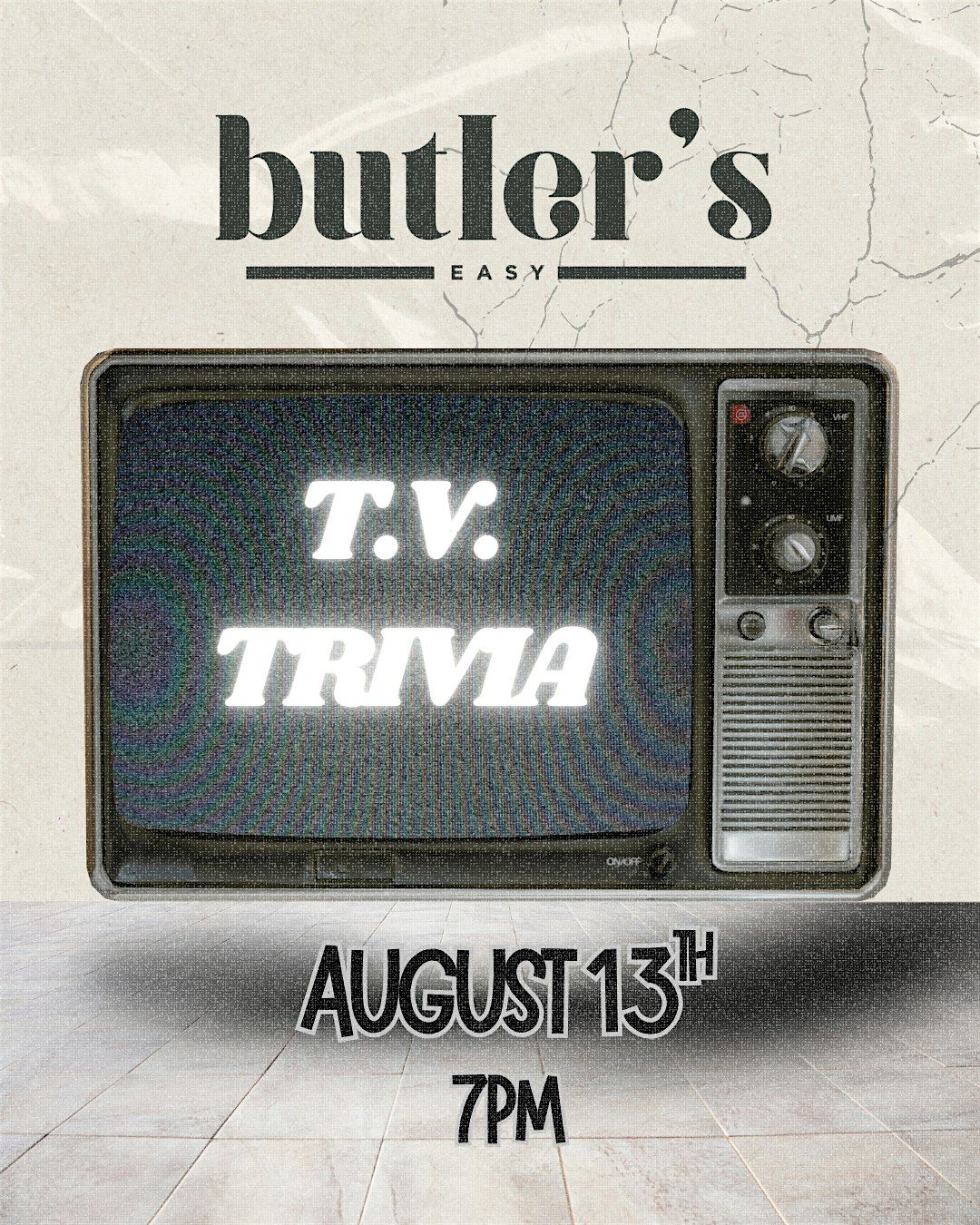 T.V. Trivia at Butler's Easy, 13 August | Event in Phoenix | AllEvents