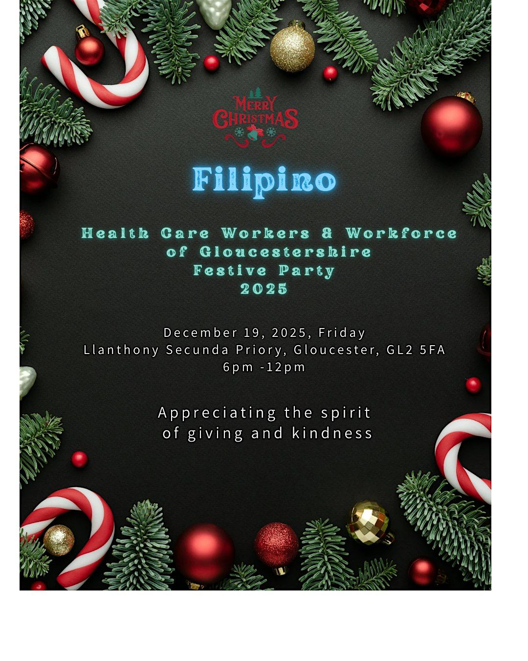 Filipino Health Care Workers & Workforce of Gloucestershire Party 2025, 19 December | Event in Gloucester