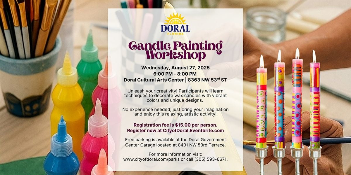 Candle Painting Workshop, 27 August | Event in Doral | AllEvents