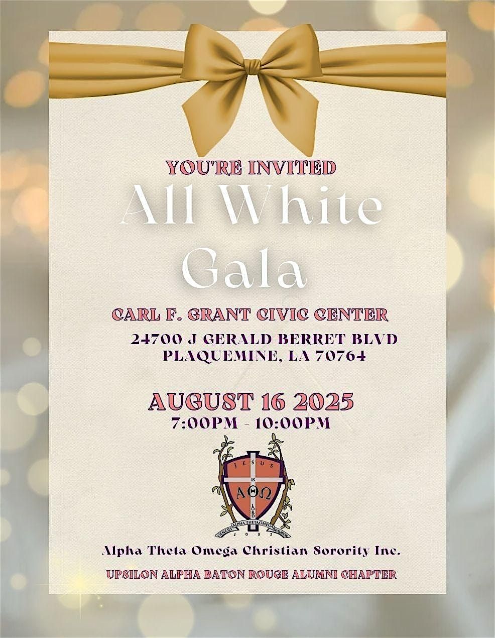 All White Gala, 16 August | Event in Plaquemine | AllEvents
