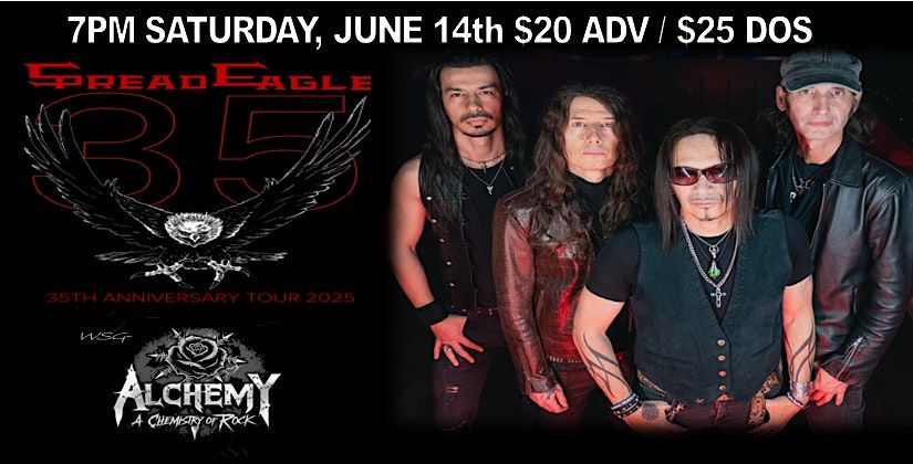 SPREAD EAGLE with ALCHEMY at Bigs Bar Live, 14 June | Event in Sioux Falls | AllEvents